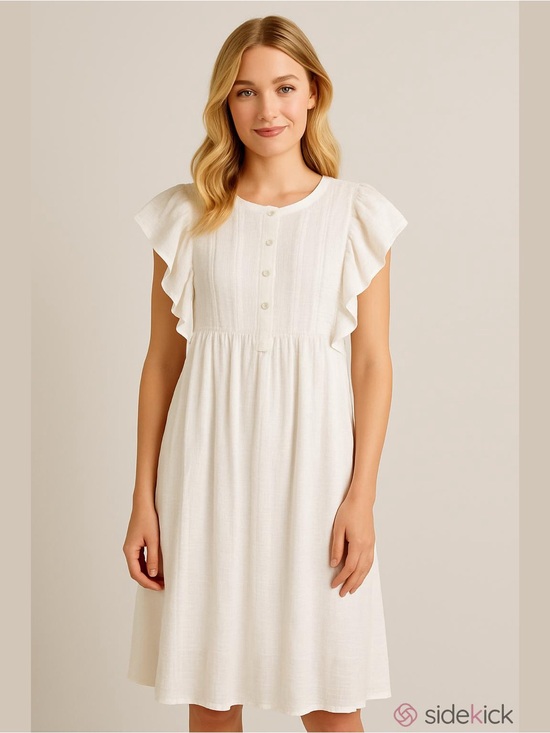 Max Studio Dresses & Skirts - NWT Max Studio White Flutter Sleeve Boho Dress – Size Small